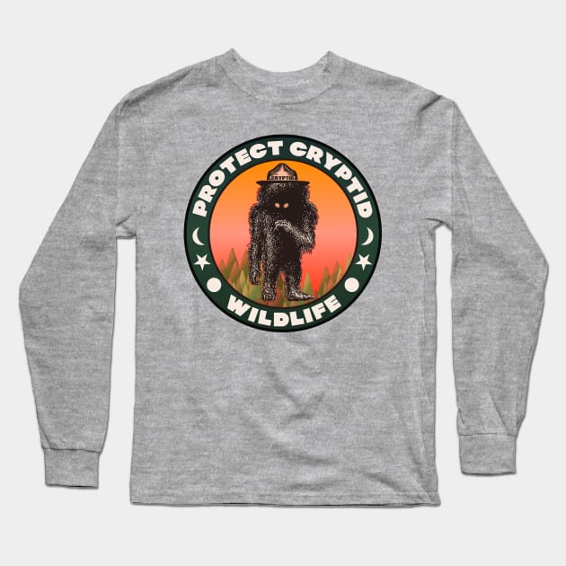 Protect Cryptid Wildlife ))(( Cryptozoology Fan Art Long Sleeve T-Shirt by darklordpug